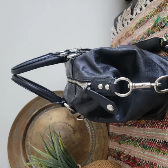 Coach Ashley Black Leather Satchel Bag